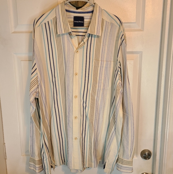(813) Tommy Bahama Men's Long Sleeve Casual Shirt, Size: 2XL Color: White - Picture 2 of 10